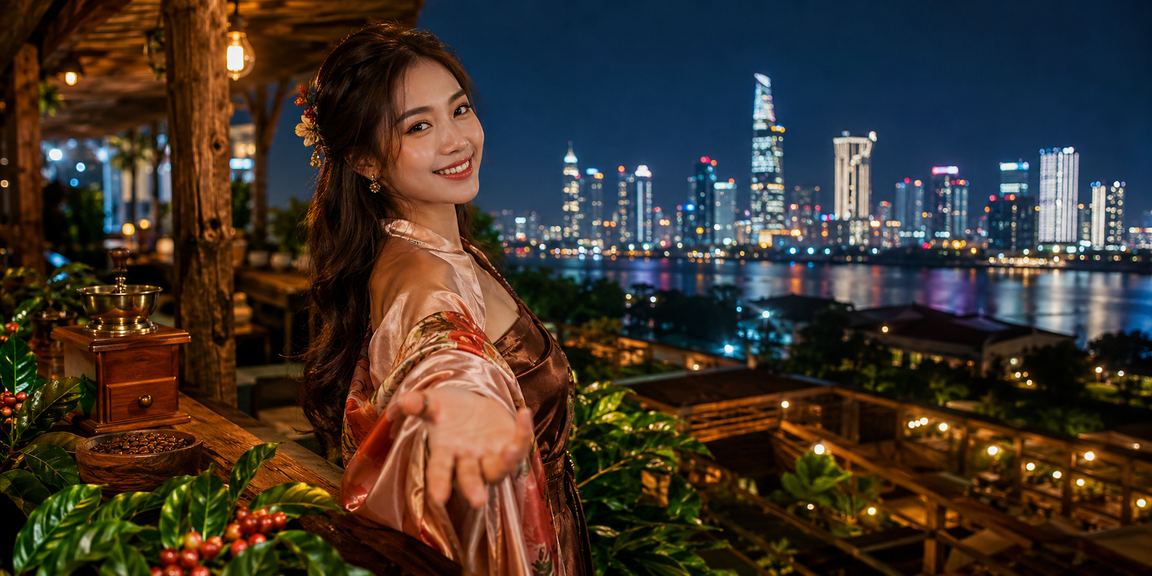 Người dùng tại Hồ Chí Minh dùng app xsmbcn trong quán cà phê