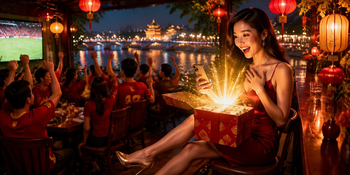 Người dùng tại Huế theo dõi sự kiện thể thao trực tuyến trên điện thoại trong không khí Tết